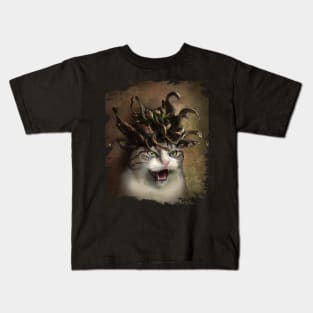 Evil Catdusa Medusa Cat Kids T-Shirt